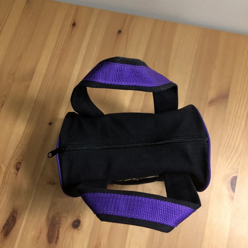 Baltimore Ravens Canvas Duffle Bag Purple Straps Small Black